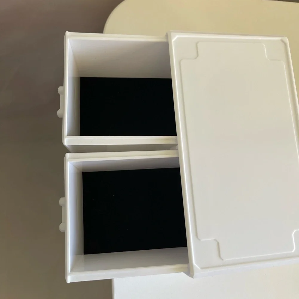 White Acrylic Double Drawer Comestic Organizer